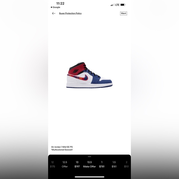 Air Jordan 1 Mid SE PS 'Multicolored Swoosh' - Picture 4 of 5